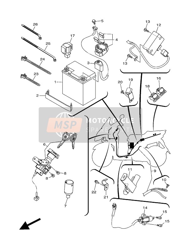 Yamaha MW125 2016 Electrical 1 for a 2016 Yamaha MW125